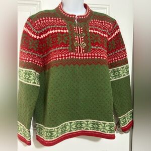 Cambridge Dry Goods Festive Green and Red Sweater
